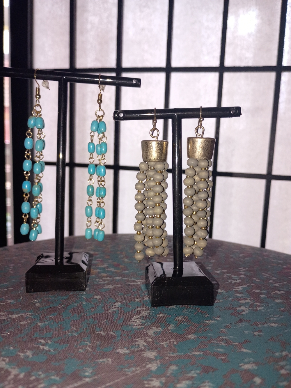 Plunder Turquoise & Stone Beaded Tassel Earrings